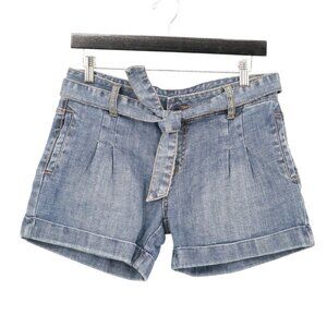 Mudd Jeans Paper Bag Shorts Womens 9 Blue Casual Weekend Resort Elevated Basic‎